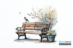 Watercolor Bench PNG Clipart Product Image 1