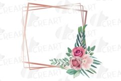 Berry color flowers geometric rose gold wire frames design Product Image 9