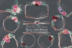 Berry color flowers geometric rose gold wire frames design Product Image 2