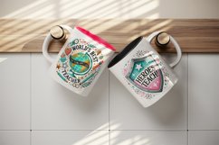 Watercolor best teacher globe shield apple books appreciation quote print 20 oz tumbler skinny mug wrap clipart t-shirt sublimation printable design