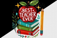 Watercolor best teacher globe shield apple books appreciation quote print 20 oz tumbler skinny mug wrap clipart t-shirt sublimation printable design