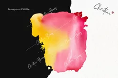 Watercolor Pink & Yellow Shapes Clipart | Watercolor PNG Product Image 2