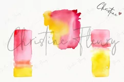 Watercolor Pink & Yellow Shapes Clipart | Watercolor PNG Product Image 3