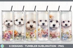 Bundle of six Wild Flowers Bichon Frises Tumbler designs.