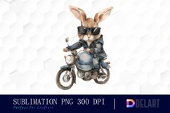 Biker Bunny Illustration Clipart Product Image 1