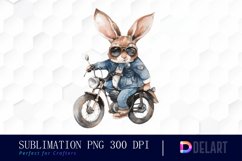 Biker Bunny Sublimation PNG Clipart Product Image 1