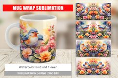 Mug sublimation design Bird and Flower Product Image 1