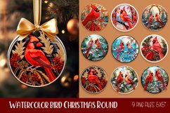 Cardinal Birds Ornament Print | embroidery, red ornament Product Image 1