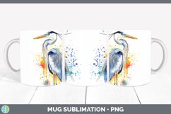 GorgeousWatercolor Bird Mug Wrap design.