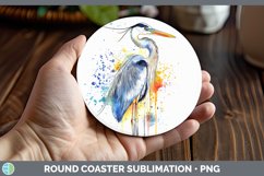 GorgeousWatercolor Bird Round Coaster design.