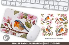 Mouse Pad Watercolor Bird Perched Product Image 1