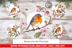 Wind Spinner Watercolor Bird Perched Product Image 1