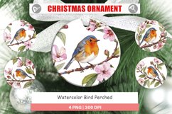 Christmas Ornaments Watercolor Bird Perched Product Image 1