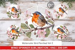 Wind Spinner Watercolor Bird Perched Product Image 1