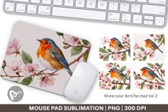 Mouse Pad Watercolor Bird Perched Product Image 1