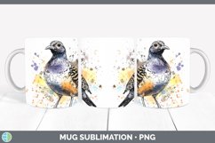 GorgeousWatercolor Bird Mug Wrap design.