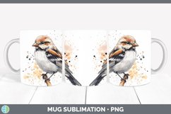 GorgeousWatercolor Bird Mug Wrap design.
