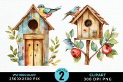 Watercolor Birdhouse Illustration PNG Clipart Product Image 1