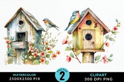 Watercolor Birdhouse Sublimation PNG Clipart Product Image 1