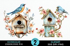 Watercolor Birdhouse Illustration PNG Clipart Product Image 1