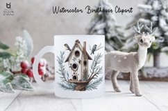 Watercolor Birdhouse Clipart, Birdhouse Mug Sublimation PNG Product Image 2