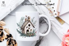 Watercolor Birdhouse Clipart, Birdhouse Mug Sublimation PNG Product Image 3