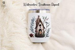 Watercolor Birdhouse Clipart, Birdhouse Mug Sublimation PNG Product Image 5