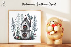 Watercolor Birdhouse Clipart, Birdhouse Mug Sublimation PNG Product Image 8