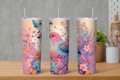 Watercolor Birds Sublimation Tumbler Designs, 20oz Skinny Product Image 1