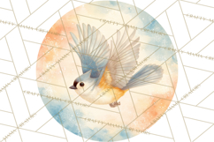 Watercolor Songbirds in Flight PNG Clipart Product Image 2