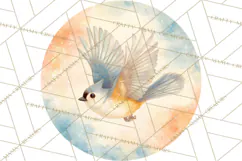 Watercolor Songbirds in Flight PNG Clipart Product Image 2