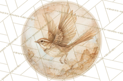 Watercolor Songbirds in Flight PNG Clipart Product Image 3