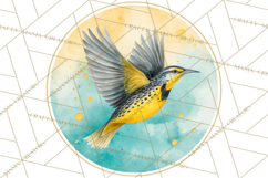 Watercolor Songbirds in Flight PNG Clipart Product Image 4