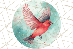 Watercolor Songbirds in Flight PNG Clipart Product Image 5