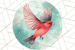 Watercolor Songbirds in Flight PNG Clipart Product Image 5