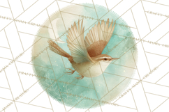 Watercolor Songbirds in Flight PNG Clipart Product Image 5