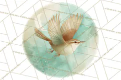 Watercolor Songbirds in Flight PNG Clipart Product Image 5