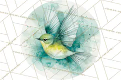Watercolor Songbirds in Flight PNG Clipart Product Image 2