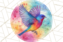 Watercolor Songbirds in Flight PNG Clipart Product Image 3
