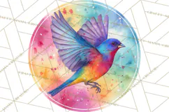 Watercolor Songbirds in Flight PNG Clipart Product Image 3