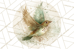 Watercolor Songbirds in Flight PNG Clipart Product Image 4