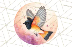 Watercolor Songbirds in Flight PNG Clipart Product Image 5