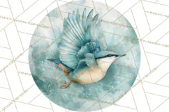Watercolor Songbirds in Flight PNG Clipart Product Image 2