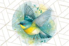 Watercolor Songbirds in Flight PNG Clipart Product Image 3