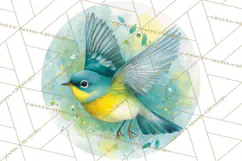 Watercolor Songbirds in Flight PNG Clipart Product Image 3