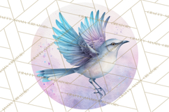 Watercolor Songbirds in Flight PNG Clipart Product Image 4