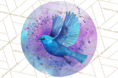 Watercolor Songbirds in Flight PNG Clipart Product Image 5