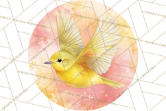 Watercolor Songbirds in Flight PNG Clipart Product Image 3