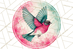 Watercolor Songbirds in Flight PNG Clipart Product Image 2
