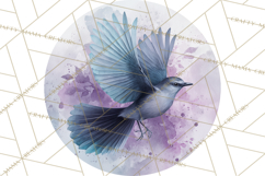 Watercolor Songbirds in Flight PNG Clipart Product Image 5